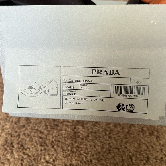 Prada Triangle Logo Black Patent Leather Loafers - Picture 8 of 9